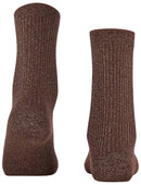 Falke Brown Shiny Rib Socks