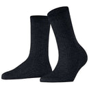 Falke Black Shiny Rib Socks