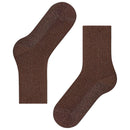 Falke Brown Shiny Rib Socks