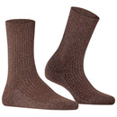 Falke Brown Shiny Rib Socks