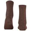 Falke Brown Shiny Rib Socks