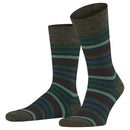 Falke Green Tinted Stripe Socks