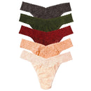 Hanky Panky Grey Signature Lace Original Rise 5 Pack Thongs