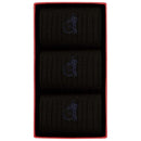 London Sock Company Black Simply 3-Pair Sock Box Set