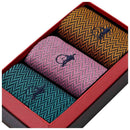 London Sock Company Blue Bond St. Herringbone 3-Pair Sock Box Set