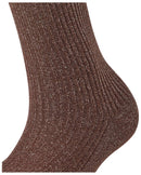 Falke Brown Shiny Rib Socks