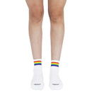 American Socks White Rainbow Pride Ankle High Socks
