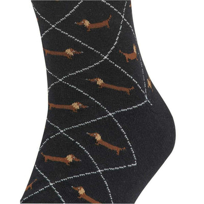 Burlington Black Dachshund Socks