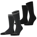 Burlington Black Everyday Stripe 2-Pack Socks
