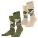 Burlington Green Everyday Argyle 2-Pack Socks