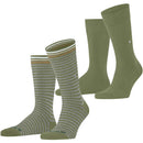 Burlington Green Everyday Stripe Mix 2-Pack Socks