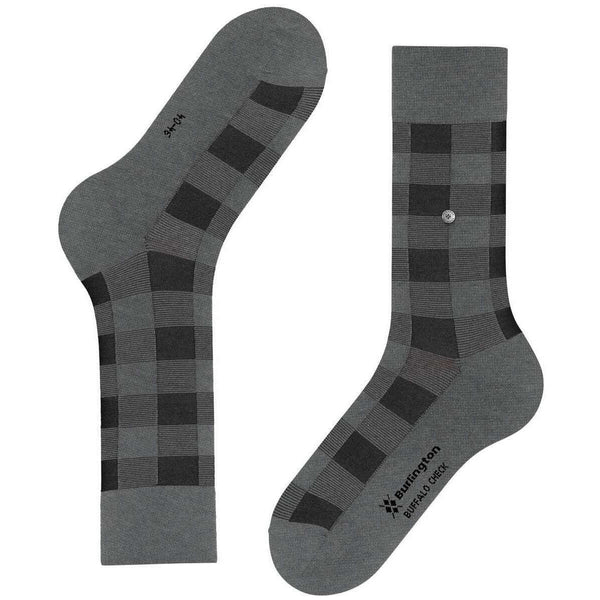 Burlington Grey Buffalo Check Socks