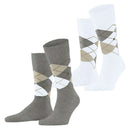 Burlington Grey Everyday Argyle 2-Pack Socks