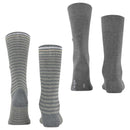 Burlington Grey Everyday Stripe 2-Pack Socks