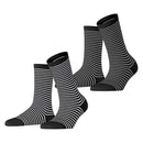 Esprit Black Fine Line 2 Pack Socks