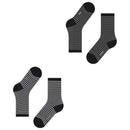 Esprit Black Fine Line 2 Pack Socks