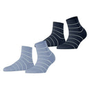 Esprit Blue Fine Line 2 Pack Short Socks