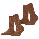 Esprit Brown Fine Dot 2 Pack Socks