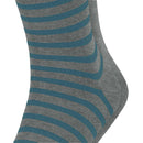 Esprit Grey Fine Stripe 2 Pack Socks