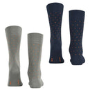 Esprit Navy Fine Dot 2 Pack Socks