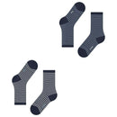 Esprit Navy Fine Line 2 Pack Socks
