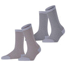 Esprit Purple Fine Line 2 Pack Socks