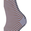Esprit Purple Fine Line 2 Pack Socks