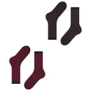 Esprit Red Allover Stripe 2 Pack Socks
