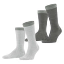 Esprit White Allover Stripe 2 Pack Socks
