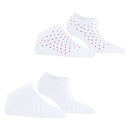 Esprit White Fine Dot 2 Pack Sneaker Socks