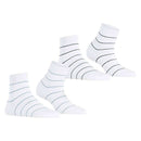 Esprit White Fine Line 2 Pack Short Socks