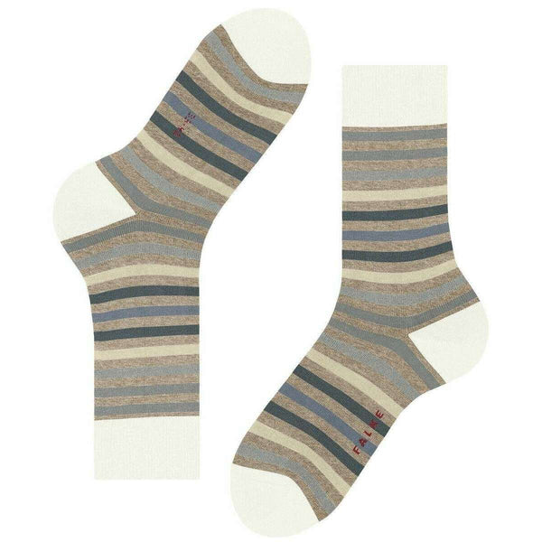 Falke Beige Tinted Stripe Socks