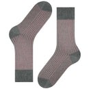 Falke Grey Oxford Stripe Socks