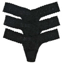 Hanky Panky Black Signature Lace 3 Pack Low Rise Thong