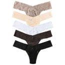 Hanky Panky Black Signature Lace Original Rise 5 Pack Thong