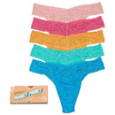 Hanky Panky Pink Signature Lace Original Rise Matchbox 5 Pack Thong
