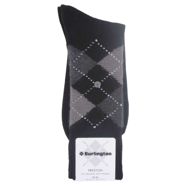 Burlington Black Preston Argyle Socks