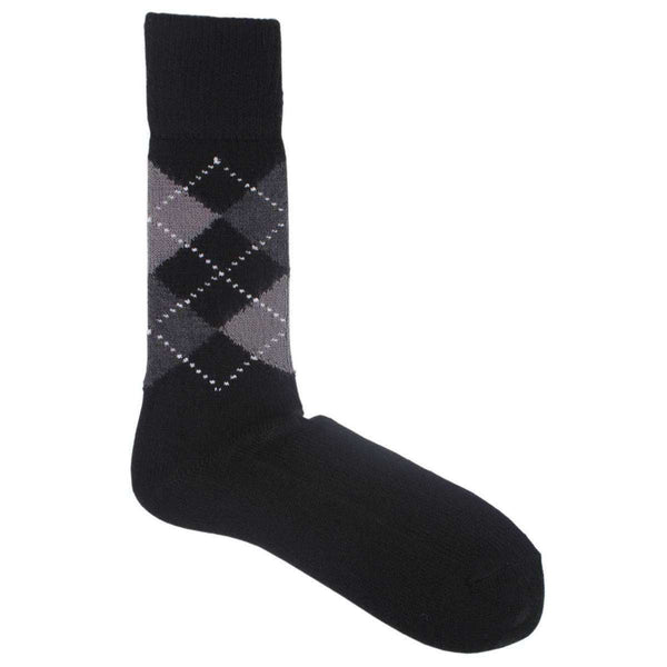 Burlington Black Preston Argyle Socks