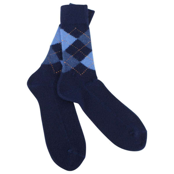 Burlington Navy Preston Argyle Socks