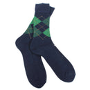 Burlington Navy Preston Argyle Socks