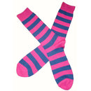 Bassin and Brown Pink Striped Midcalf Socks