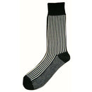 Bassin and Brown Black Vertical Stripe Midcalf Socks