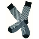 Bassin and Brown Black Vertical Stripe Midcalf Socks
