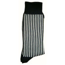 Bassin and Brown Black Vertical Stripe Midcalf Socks
