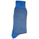 Bassin and Brown Blue Vertical Stripe Midcalf Socks