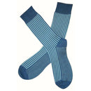 Bassin and Brown Blue Vertical Stripe Midcalf Socks