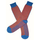 Bassin and Brown Blue Vertical Stripe Midcalf Socks