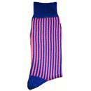 Bassin and Brown Navy Vertical Stripe Midcalf Socks