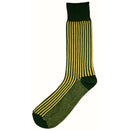 Bassin and Brown Green Vertical Stripe Midcalf Socks