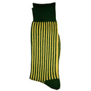 Bassin and Brown Green Vertical Stripe Midcalf Socks
